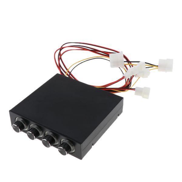 

3.5" pc cpu temp 4 channel fan controller blue led cooling front panel