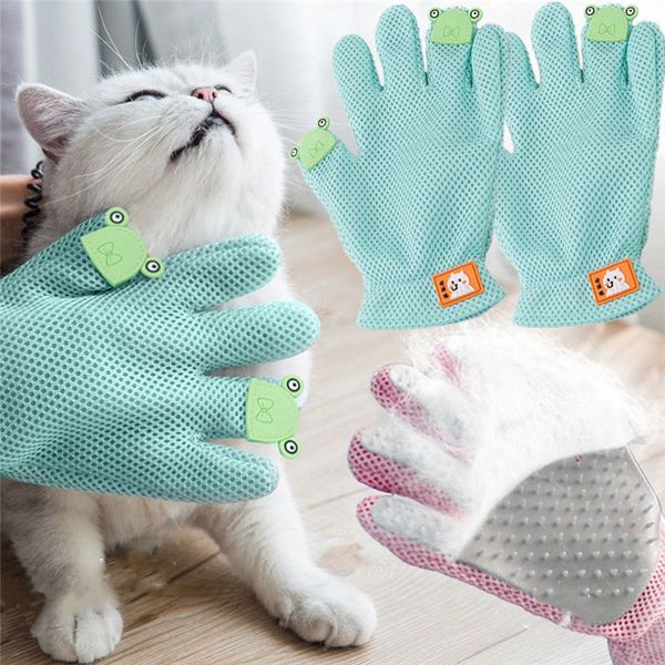 

new 1pcs pet dog cat grooming gloves brush hair remover mitt massage deshedding gloves