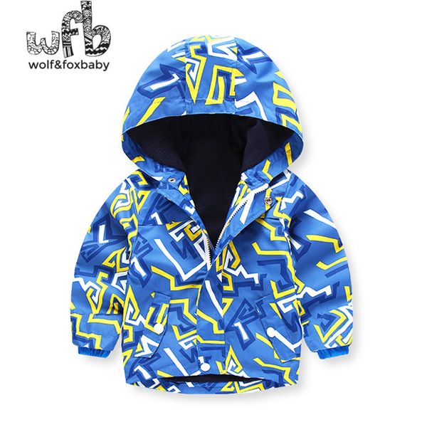 

retail 3-10 years children coats plus velvet thickening windproof geometric kids spring autumn fall winter, Camo