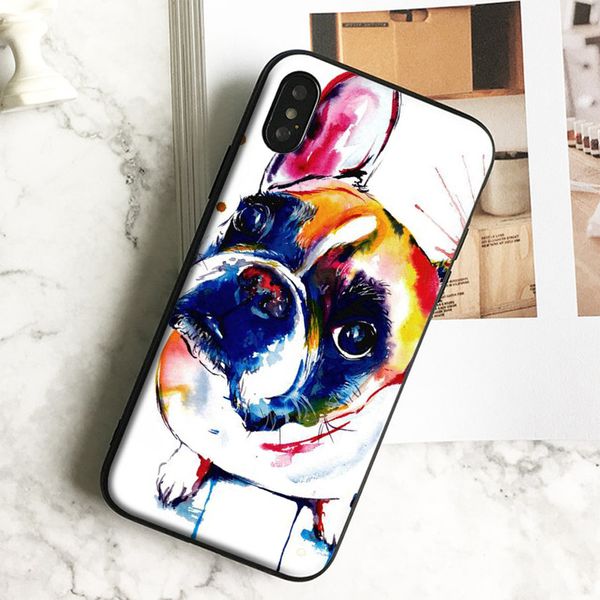 

капа роскошный французский бульдог искусства телефон чехол для iphone 11 про хз макс xr и 8 7 6 s плюс 5 юв чехол мягкий черный тпу силиконо