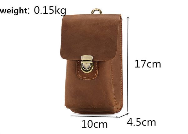 

f.n.jack men's bag factory crazy horse skin mobile phone bag vertical cigarette head layer leather pants waist hanging