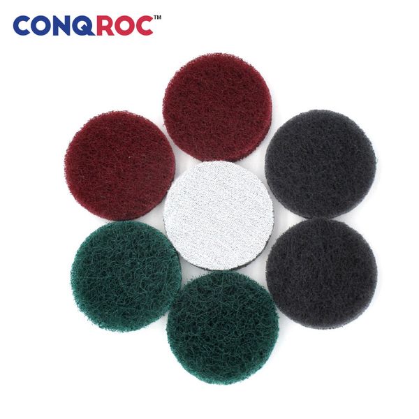 

10pcs 50mm 2 inch tile scouring discs hook loop scouring pads grout power scrubber cleaning sanding rust remover abrasive tool