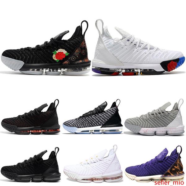 

mens basketball shoes 16 what the king i promise court purple triple black fresh bred oreo 16s men sports sneakers 7-12 wholesale