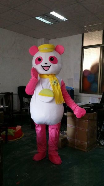2019 Venda direta da fábrica Rosa Urso Mascot Costume Bear Mascotter Traje Dos Desenhos Animados Fancy Dress Suit Carnaval Traje festa de Halloween