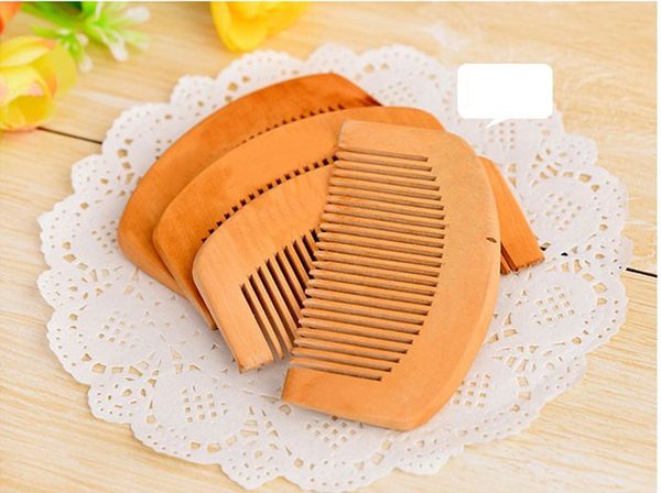 

wooden comb natural health peach wood anti-static health care beard comb pocket combs hairbrush massager hair styling tool dhl free, Silver
