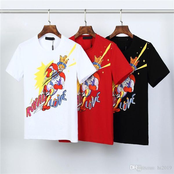 

2020 новый роскошный мужские рубашки summer lover вокруг шеи футболку сыпучие мужчины женщины коротким рукавом классический высокое качество, White;black