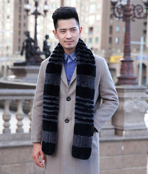

ycfur] winter scarves man natural rex fur scarf men winter real fur scarfs wraps for men dad scarf, Blue;gray