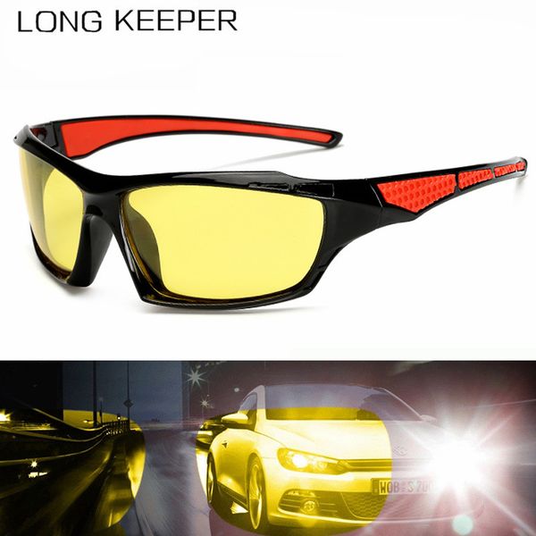 

new yellow women men sunglasses polarized square night vision glasses 2019 hd lens eyewears male driving accessories, White;black
