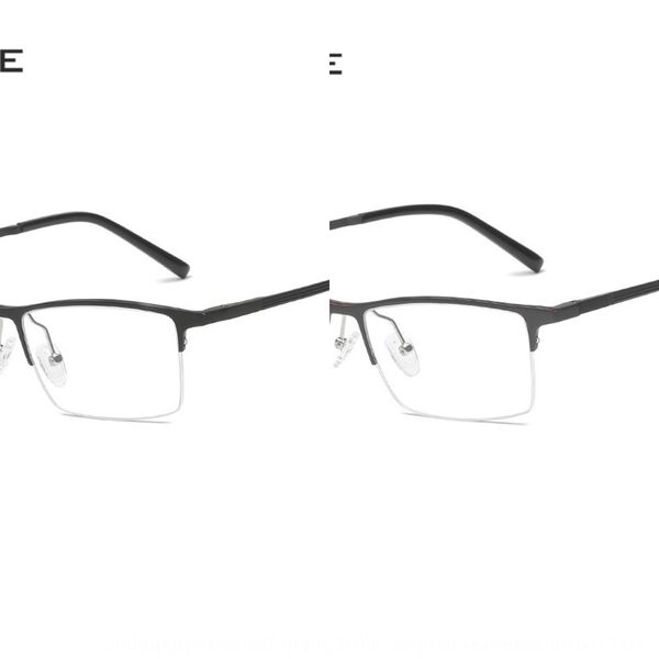 

2020 business half myopia aluminum magnesium frame men's metal spring foot plain glasses myopia glasses frame, Silver