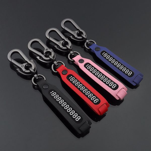 

horseshoe buckle car key chain anti-lost mobile phone number men and women couple leather waist metal, Silver