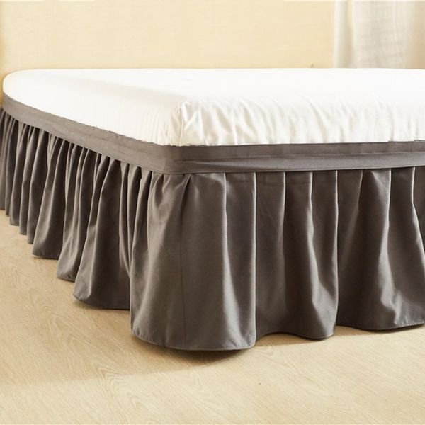 

bed skirt polyester cloth bed covers without surface elastic band self-adhesive skirts ruffle pastoral style bedspread
