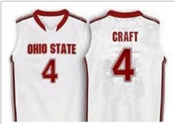 

vintage men #4 aaron craft ohio state buckeyes high school game college basketball jersey size s-4xl or custom any name or number, Black;red