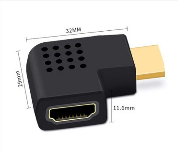 

разъем hdmi мужчины и женщины колено 90 градусов 270 градусов hd адаптер позолоченные чистые медные контакты поддерживают разрешение 4k