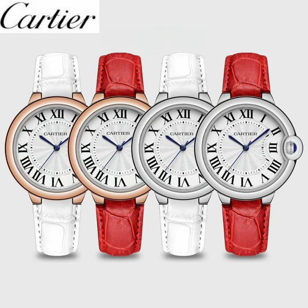 

aaa luxury women watches brand designer red white Leather strap Wristwatch Original imported quartz movement automatic watch Best gift