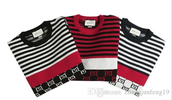 

2019 autumn and winter wear wild striped sweater long sleeve sweater women, Black