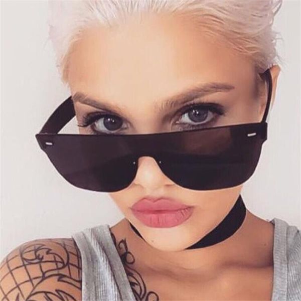 

transparent candy color rimless sunglasses square shades for women thin plastic luxury fashion yellow pink purple sun glasses, White;black