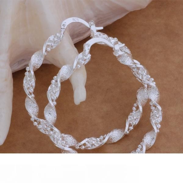 

fashion (jewelry manufacturer) 20 pcs a lot scrub twisting circle earrings 925 sterling silver jewelry factory price fashion shine earrings