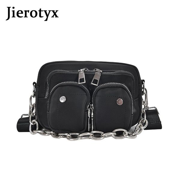 

jierotyx fashion trendy women's crossbody bag multi-pocket casual small flap totes female casual shoulder chain strap hand bag