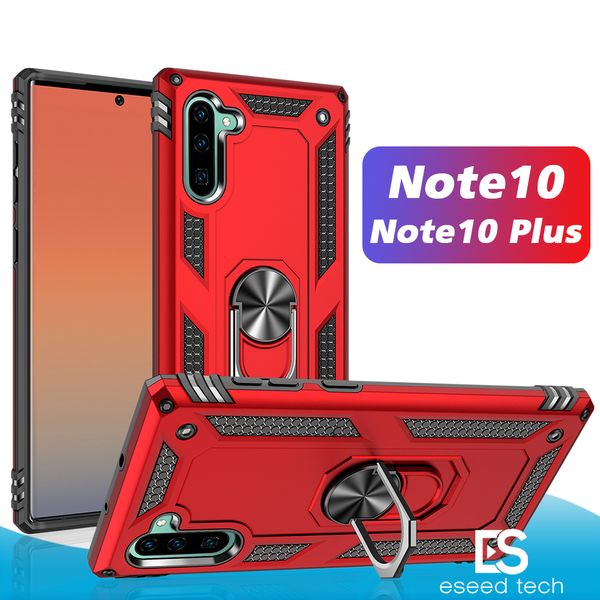 Samsung Note10 S10 için Artı A50 A70 Hibrid Sağlam Darbeye Zırh Kılıf iPhone 11 Pro Max Metal Halka Manyetik Araç Tutucu Kapak Standı