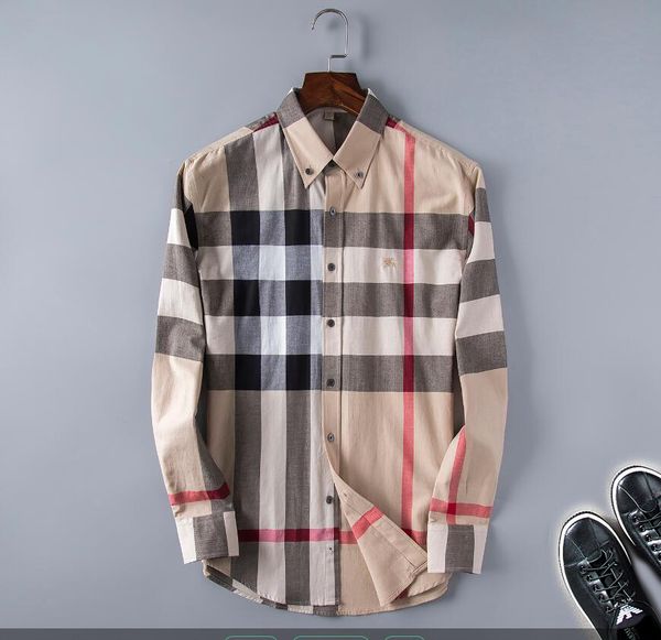 

2020 autumn winter long sleeve casual shirts a rolling collar men printed dress shirt color print slim fit medusa silk shirts gg336, White;black