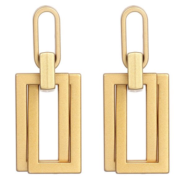 

temperament drop fashion square earrings for women 2019 statement long big geometric matte gold dangling earring female jewelry, Silver