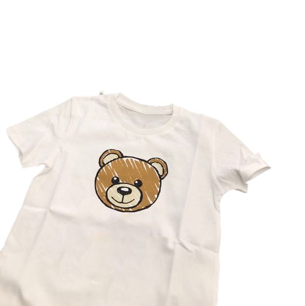 

kids t shirt boys bear pattern short sleeves girls fashion letter printed tees new kids clothes 3 colors children summer casual t-shirts, Blue