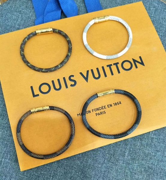 

Luxury de igner bracelet rope magnetic buckle l v braclet cuff wri tband for women men couple cordao bra let loui vuitto