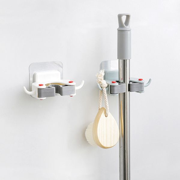 

multi-functional self-adhesive no trace mop racks kitchen broom holder kitchen bathroom organizer wall hooks bathroom mop hook