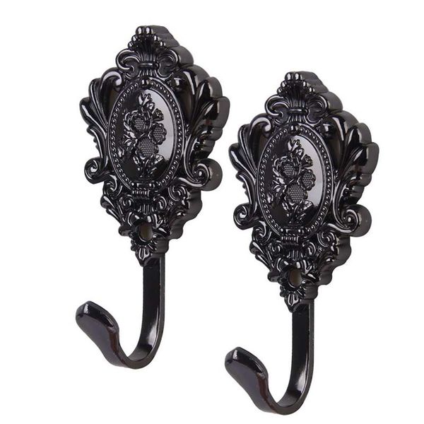 

new style 2 pieces rose carving curtain window hold value tassel hook holder (black
