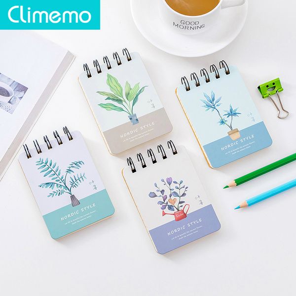

climemo 1 pc plant notebook fresh stationary coil book 80 sheets 10.6*7.7cm np248, Purple;pink
