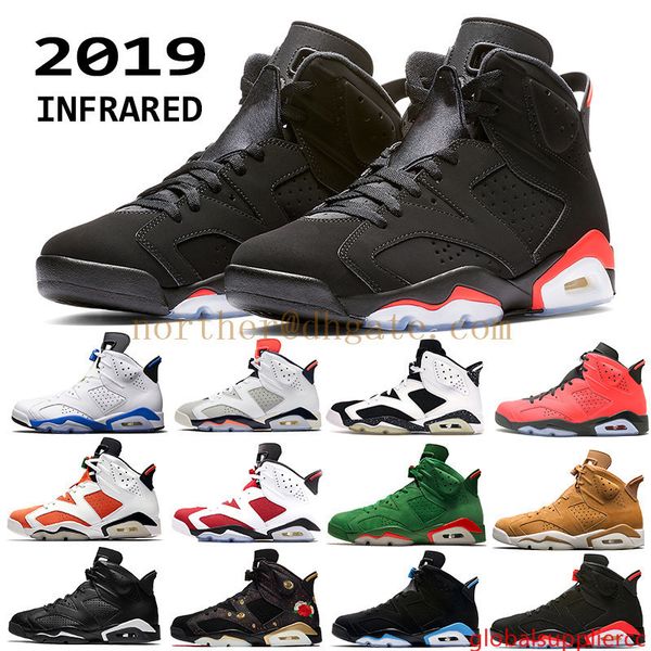 

2019 men black infrared 6 6s basketball shoes mens cny carmine gatorade green tinker unc black cat designer trainers sneakers us 7-13