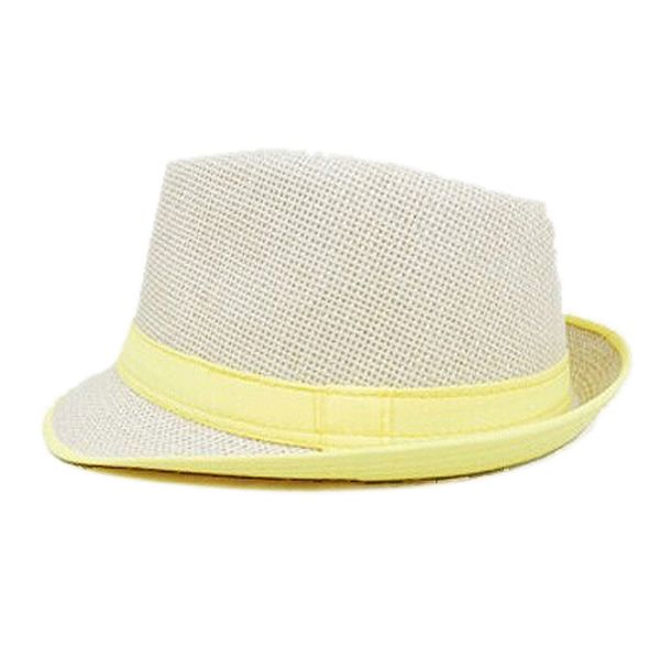 yellow trilby hat