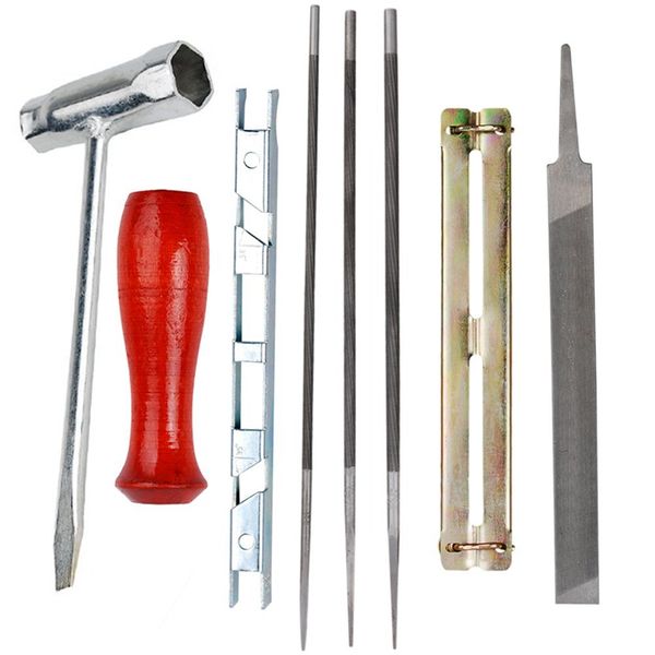 

chainsaw wrench with 7 piece chainsaw pencil file set 5 / 32 3 / 16 7 cm round file wood handle deep audio guide