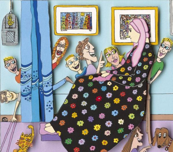 

james rizzi - whistler's mother home decor handcrafts oil painting on canvas wall art picture 191224