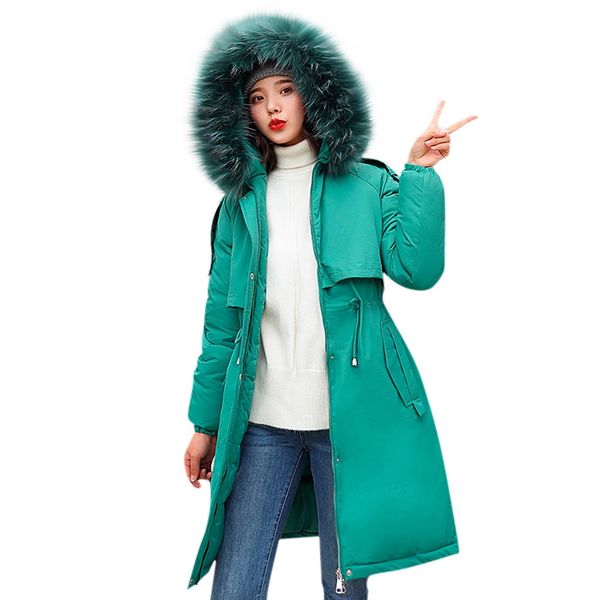 

sagace women hooded windbreaker jacket 3xl plus size warm duffle coat buckle zipper 2019 winter long parka coat outwear sep 25, Black