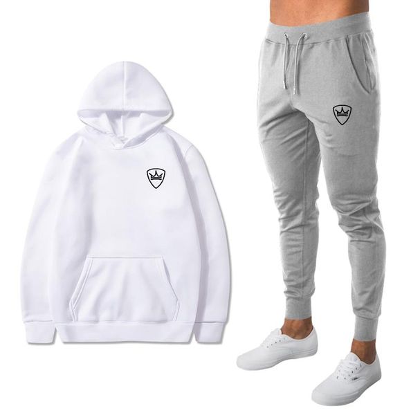 

hooded sport suit tracksuit outfit suit 2 piece 2019 autumn brand sport suits casual sweatshirts tracksuit sportswear, Black;blue