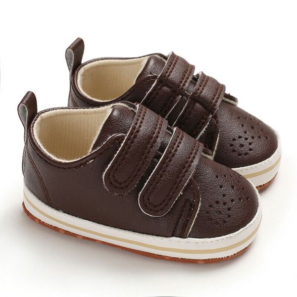 

fashion baby boys girls sneakers leather sports crib soft first walker shoes new, Black;grey