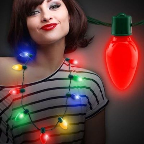 

christmas bulb necklace led light up party favors for adults or kids holiday
