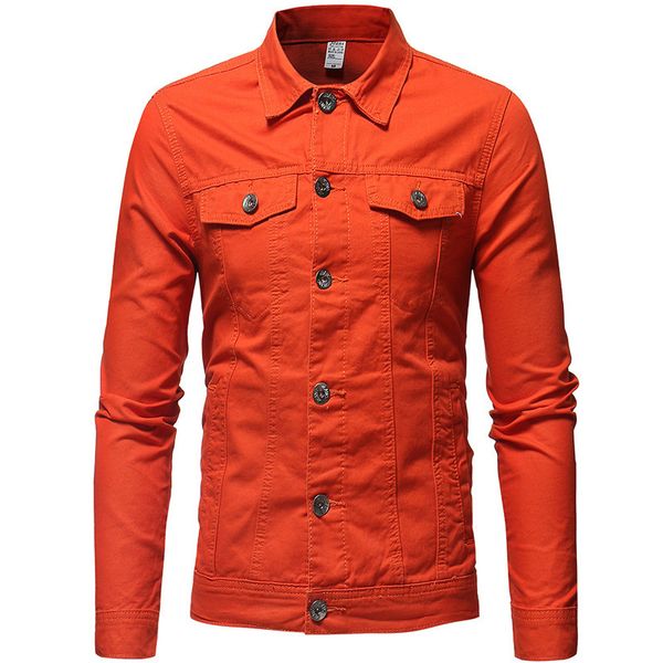 

e-baihui 2021 spring and autumn solid color denim jacket simple european and american men's casual slim fitting jacket j17, Black;brown