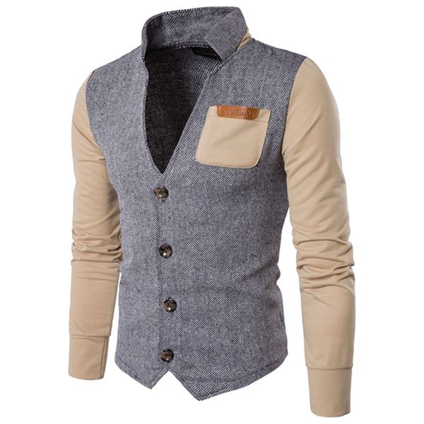 

panelled mens designer blazers fashion slim single breasted stand collar mens blazers casual pocket panelled males clothing, White;black