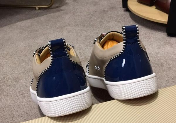 

2019 designer studded shoes primary calfskin low to help mix red soles sneakers luxury party wedding shoes leather spikes lace casual shoes, Black