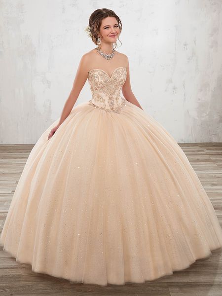 

princess champagne tulle sweetheart beads quinceanera dresses special occasion party dresses dance prom dresses custom size 2-18 kf1229343, Blue;red