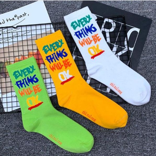 

sports styles skateboard multi color long sock hip hop street homme stockings designer letter print mens socks fashion, Black