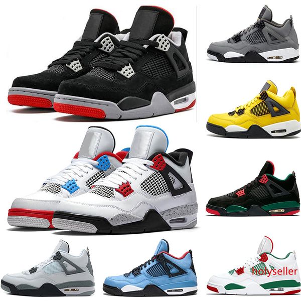 

new bred 4s what the 4 men basketball shoes white cement cool grey royalty raptors mens sneakers designer sports size 7-13