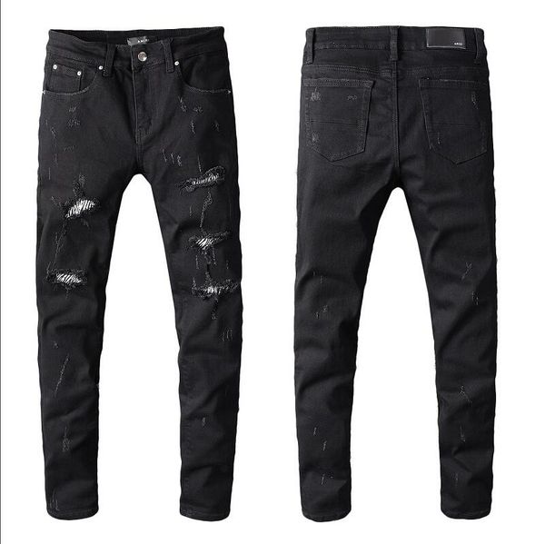 

luxury mens designer jeans brand men women motorcycle biker slim fit jeans denim pants mens distressed ripped skinny jeans pants#032, Blue