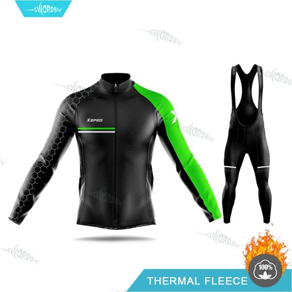 

pro team cycling clothes long sleeve jersey set winter clothing fleece man 2020 uninform bike skinsuit ropa de ciclismo, Black;blue
