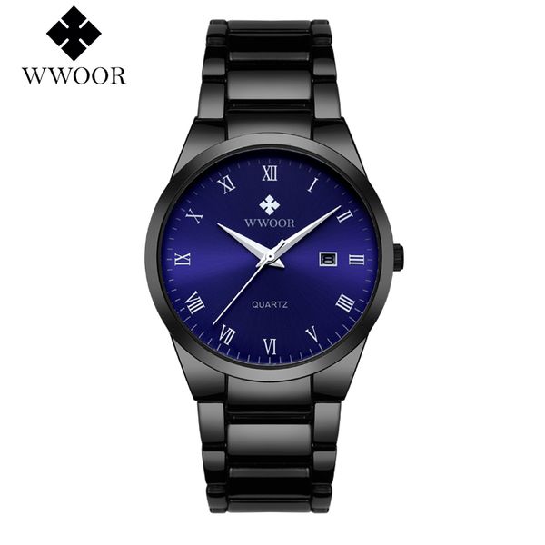 

wwoor new men watch sport quartz watches fashion calendar full stainless steel wrist watch for men clock relogio, Slivery;brown