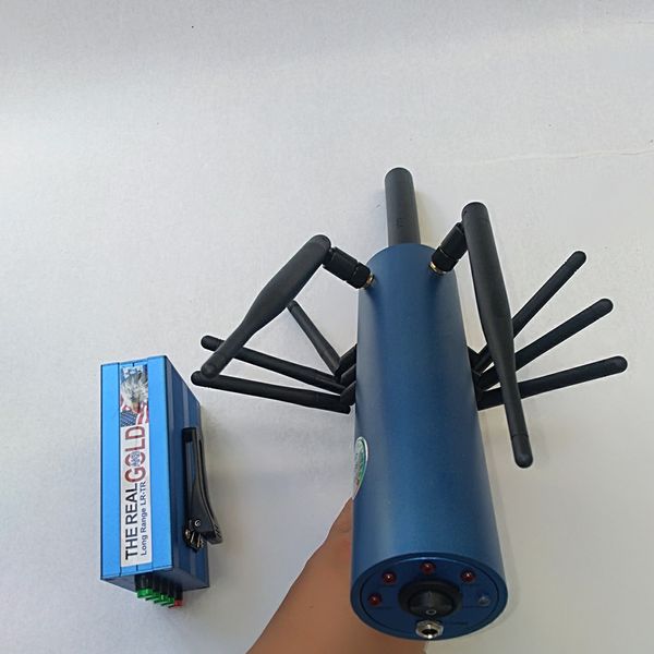 Blue 8 antenas portáteis aks detector de metal subterrâneos de posicionamento remoto de atualização de prata pedras preciosas de cobre e ouro