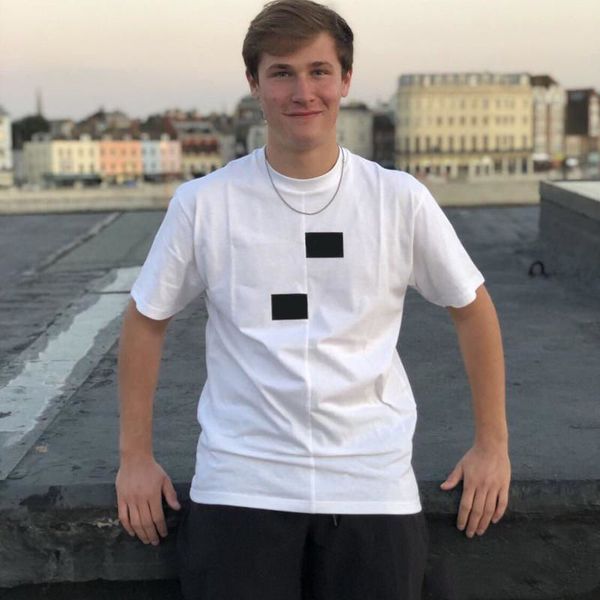 

коробка 18fw логотип дизайнерские футболки улица скейтборд мужчины футболка мода с коротким рукавом свободного покроя печатных футболки hfls, White;black