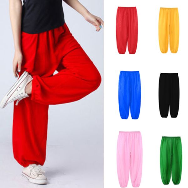 

children girls boys kids baggy dance costume bloomers trousers harem pants yoga dance program performance clothing, Blue